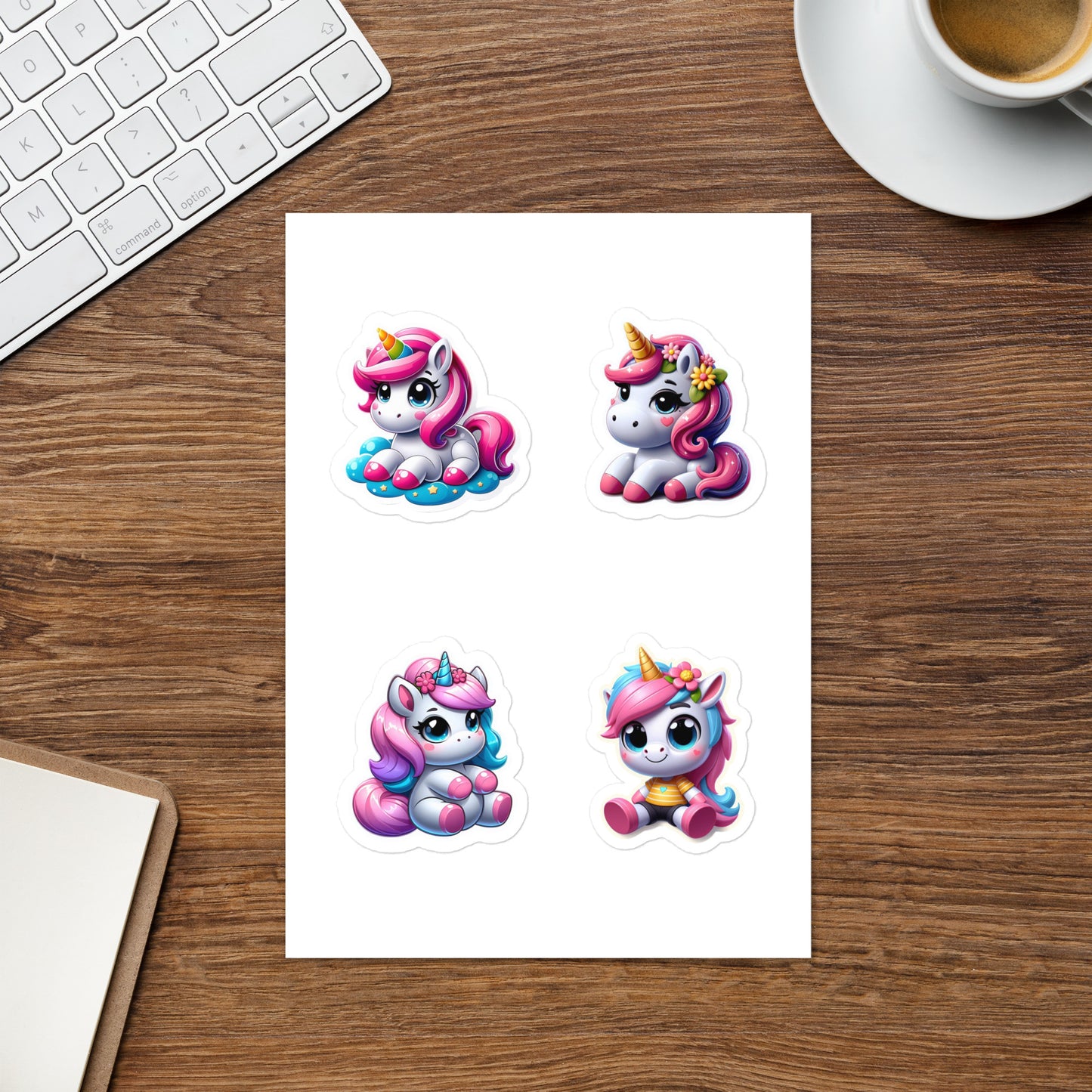 Baby Girl Unicorn Glossy Stickers