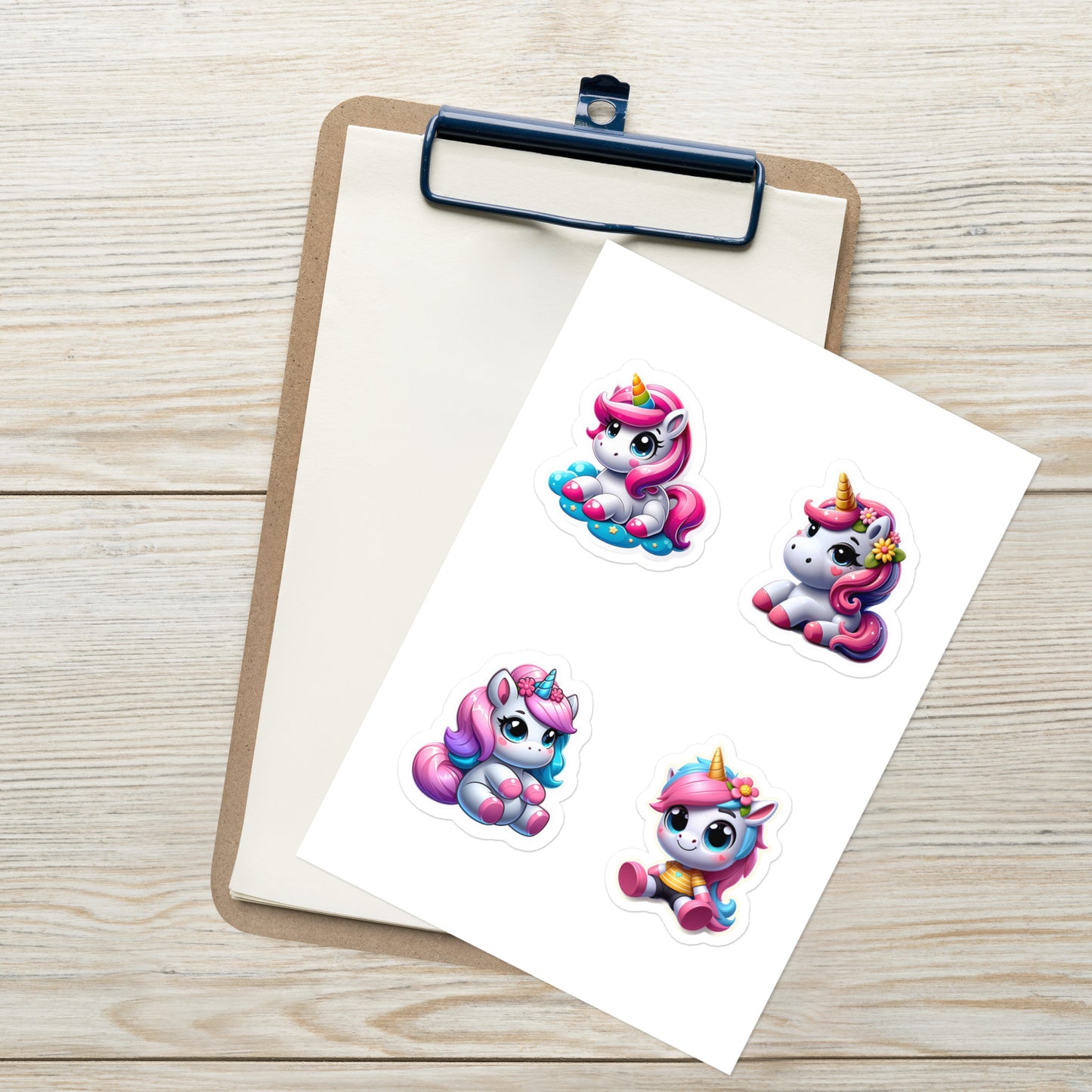 Baby Girl Unicorn Glossy Stickers